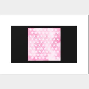 Pink and white  star Posters and Art